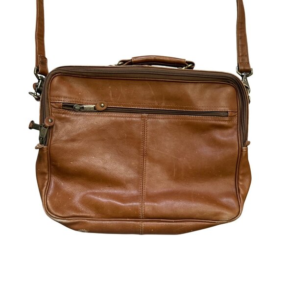 Vintage La Santa Fe Dilana Leather Briefcase Satchel Adjustable Strap Top Handle - Picture 7 of 10